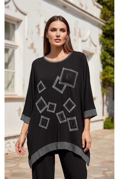 Fü Me Style Fü&Me Style Kadın Asimetrik Detaylı Truvakar Kol Tunik