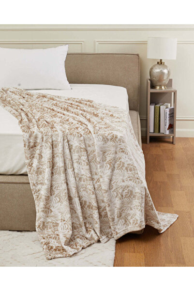 REDTAG بطانية مطبوع بأوراق الشجر البيج