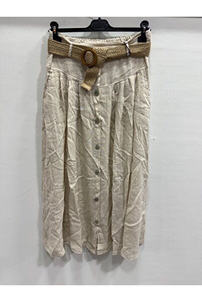 della moor Beige Italian Straw K Belt I D Button Accent I C Pocketed Long K L...