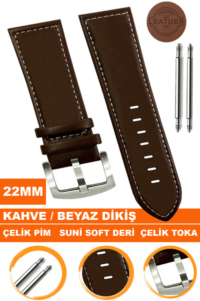 COBRA حزام ساعة ناعم جلد مم متوافق مع ساعات 22mm AL11SOFT22MM