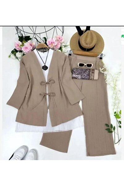modasindoma Women's Lace-Up Suit Beige