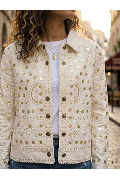 Rabiossa Kadın Bohem Nakışlı Kısa Ceket