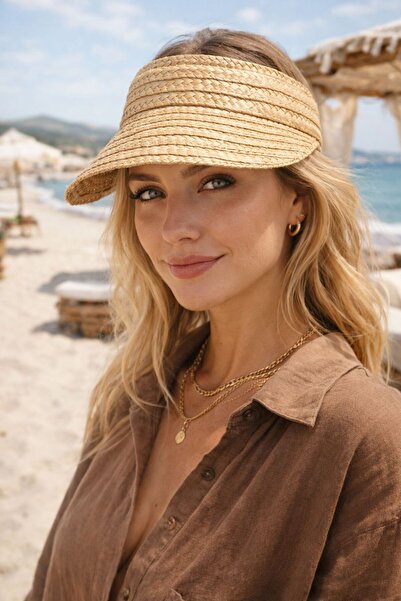 FELLMENS Camel Straw Visor Tennis Women's Hat