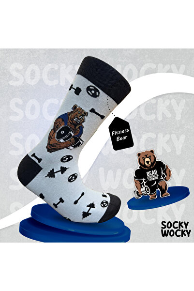 Socky Wocky Unisex Cotton socks with Fitness Bear