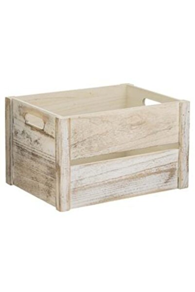 SHOPIENS Decorative Wooden Box Brushed 35 x 25 x 21 cm