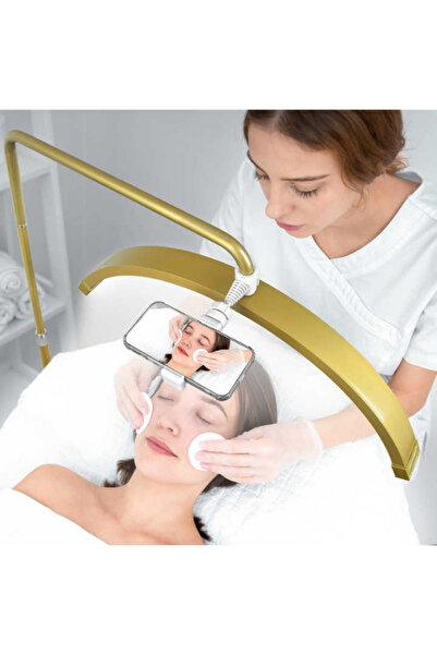 Cosmeticos Lampă LED Semilună Profesională Moon Light – 23 Inch | 36W | 2800 LM | GOLD | Suport Telefon Inclus