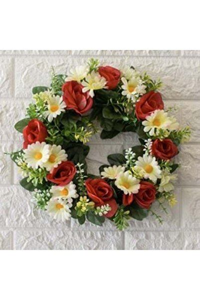 SHOPIENS Spring Decorative Wreath with Daisies and Roses Ø25 cm