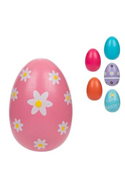 SHOPIENS Ou de Paște decorativ din lemn colorat 6 cm