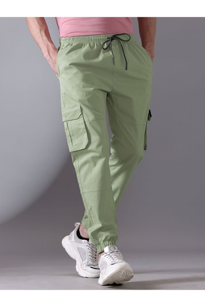 Wise&Go Store Cargo Pants Cotton Pieces Stretch Fabric Elastic Waist and Leg ...