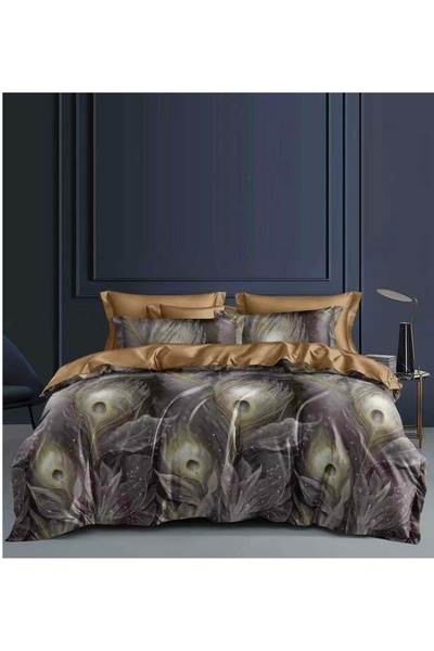 Luna Lenjerie de Pat 6 Piese cu Elastic - 180x200 cm, Set Complet Pat Dublu c...