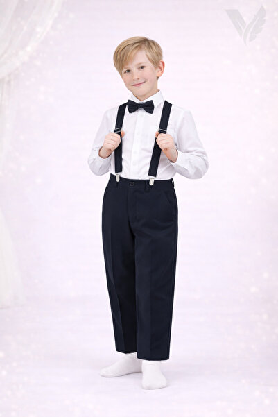 vyloo Set cămașă, pantaloni și papion pentru băieți, costum pentru ocazii spe...