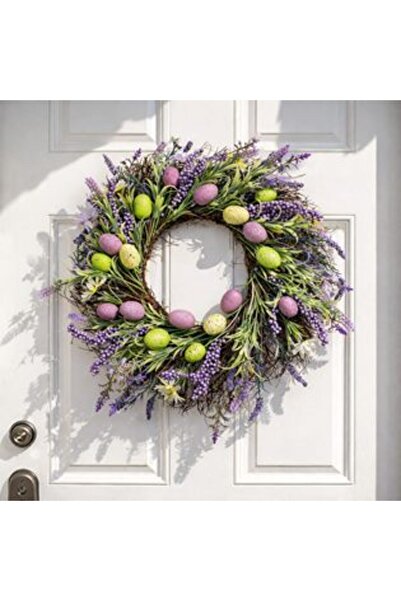 SHOPIENS Easter Door Wreath with Eggs & Lavender Ø60 cm