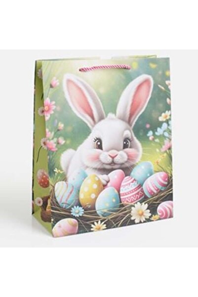 SHOPIENS Geantă cadou de Paște verde 25,5 x 12 x 32 cm