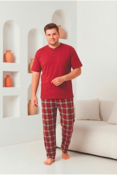 FORMO Men's 100% Natural Cotton Plaid Piece Short Sleeve Buttoned High Qualit...