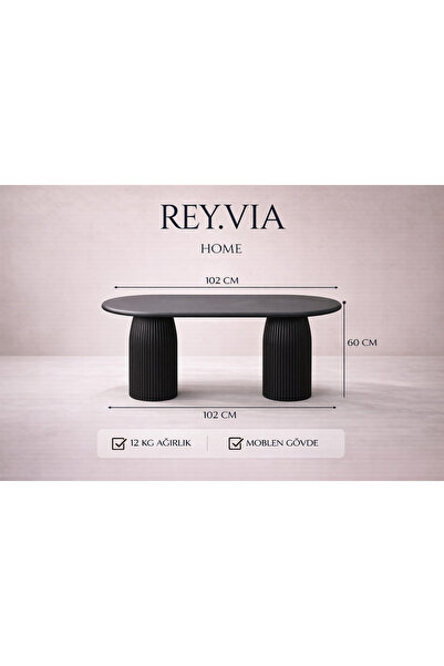 BRBSTORE MANTAR SİYAH ORTA SEHPA