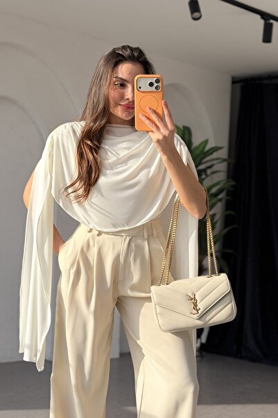 Gizem Ecemiş Κορμάκι με σάλι σε λευκό χρώμα Susie