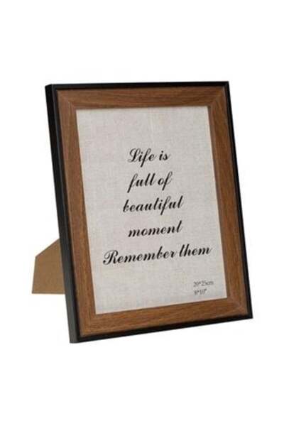 SHOPIENS Ramă foto din lemn maro cu margine neagră 20 x 25 cm