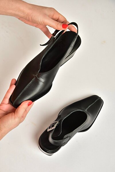 Fox Shoes Y654307303 Negru piele naturală piele întoarsă toc bloc perechi de ...