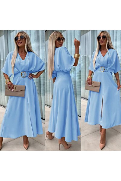 MAXORA SHOP Casual dress with buckle at the waist