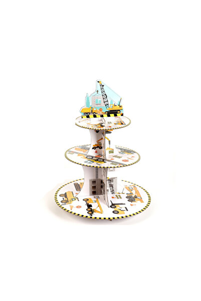 Mirific Party Tiered Support for Cakes, Construction Machines