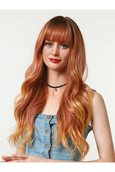 WildFashion Redhead wig with long wavy hair and bangs PER121-8899