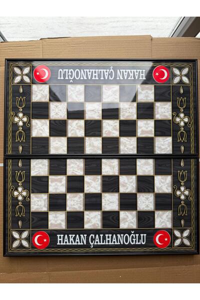 MARANGOZ TÜRK BAYRAĞI TASARIMLI TAVLA SETİ