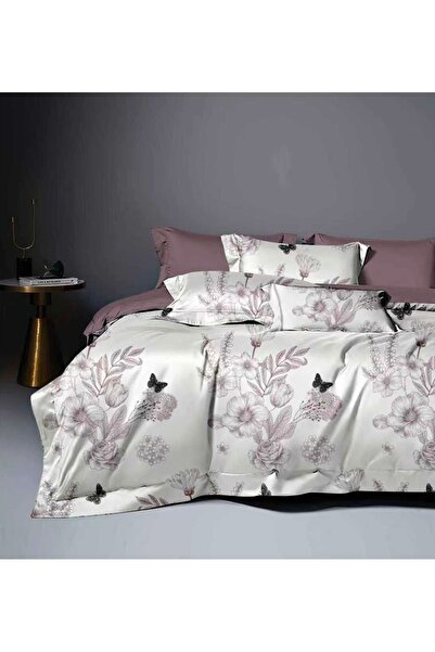 Luna Lenjerie de Pat 6 Piese cu Elastic - 180x200 cm, Set Complet Pat Dublu c...