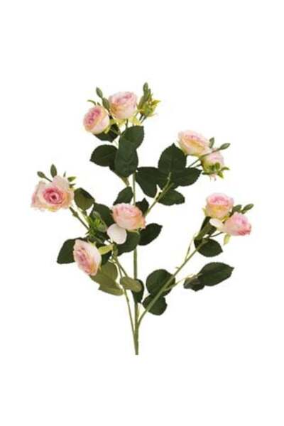 SHOPIENS Floare artificială cu tulpină lungă și trandafiri roz albi 72 cm