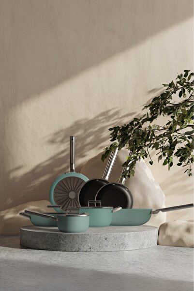 SMEG Cookware 50's Style Exclusive Emerald Green Set 7'li