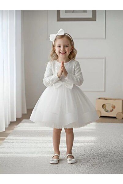 BEGONYA BEBECE KIDS Long Sleeve with Sequins on Top Velvet Buckled Gten Skirt...