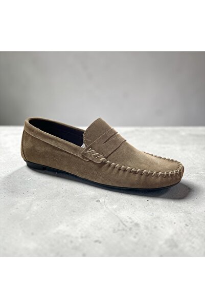 Modayak Voyager 4180 Loafers Suede Kum Haki̇ki̇ De Leather Rkek Shoes