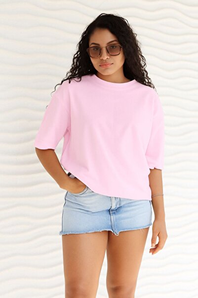 E-ROMA Plain Oversized Unisex T-Shirt Ycb5