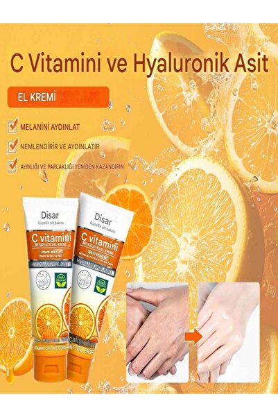 Disaar Beyazlatıcı El Kremi Cilt Bakım Kremi Vitamin C Hyaluronic Acid, Derin...