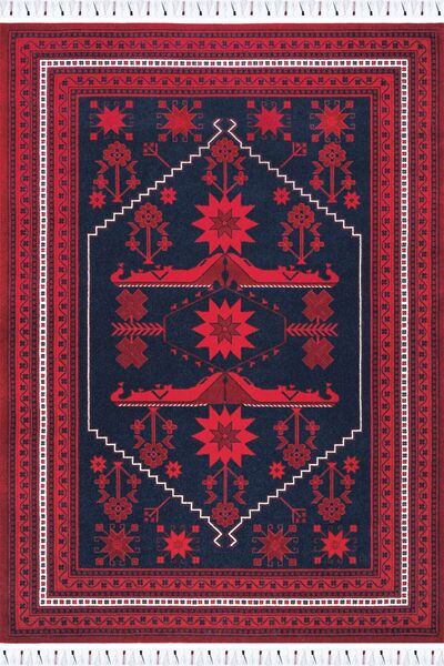 Bahariye Halı İnci Afgan Desen Yün Halı İN02