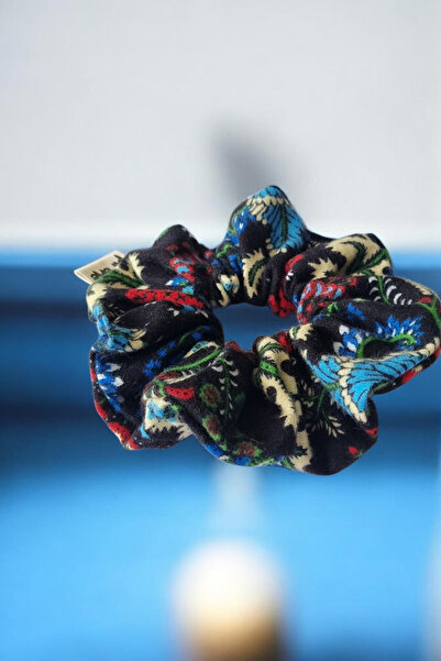 Pirene Kalina Patterned Scrunchie Hair Clip – Flannel Fabric Voluminous Rubbe...