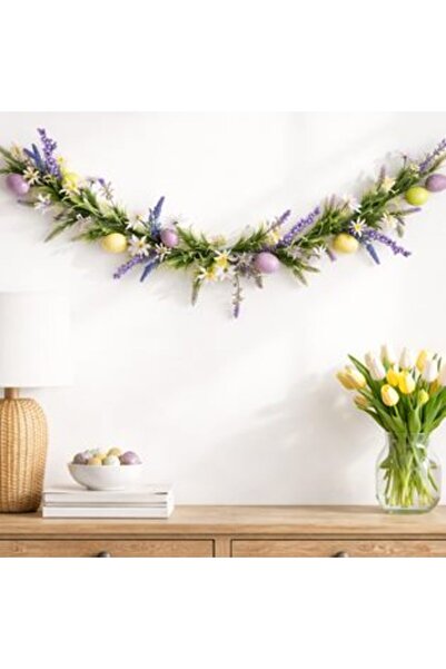 SHOPIENS Ghirlandă de Paște cu Margarete și Ouă 150 CM