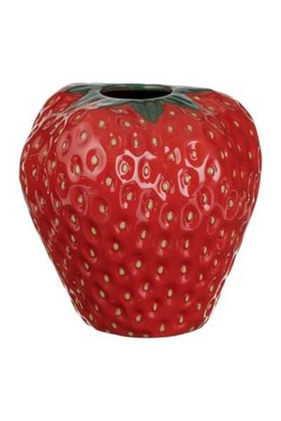 SHOPIENS Vază decorativă din ceramică în formă de căpșună 20 x 20 x 21 cm