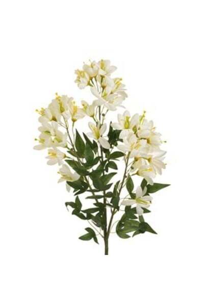 SHOPIENS Floare artificială cu tulpină lungă și flori albe și galbene 83 cm