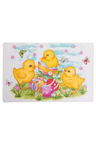 OEM Plastic Plate Holder with Colored Eggs & Chicks Pattern 30 x 45 cm