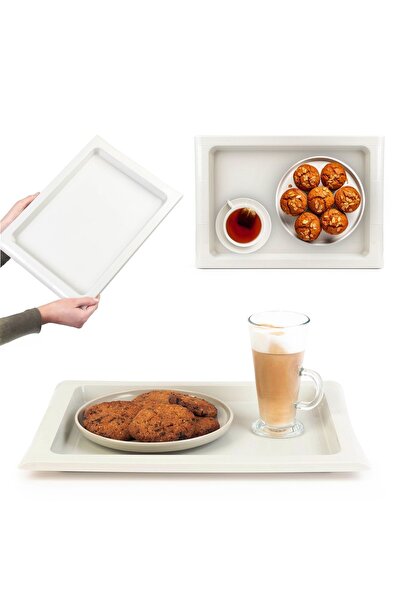 KADAX Plastic Serving Tray for Kitchen, Waiter, Bar, Large 40x28cm