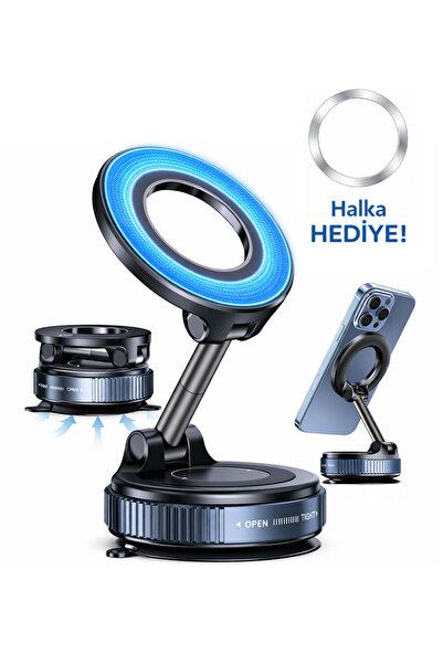 Pazar Kapısı Araç İçi Telefon Tutucu MagSafe Vakumlu 360° Dönebilir, Mükemmel...