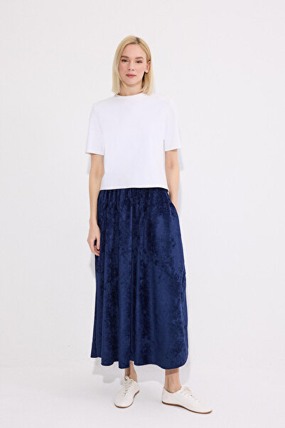 Touché Privé Elastic Waist Suede Skirt
