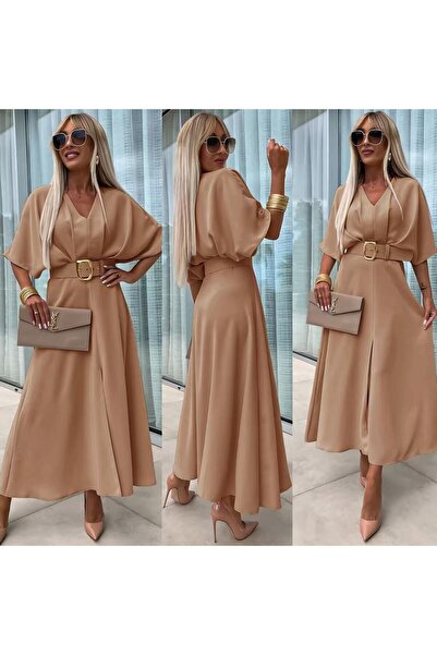 MAXORA SHOP Casual dress with buckle at the waist