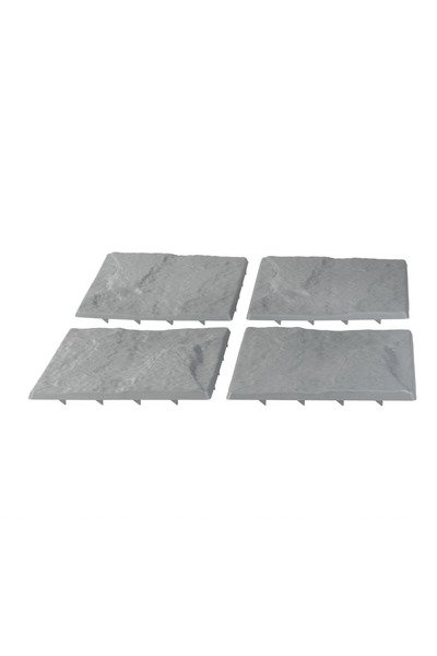 Strend Pro Set of 4 Strend Pro garden path tiles, stone effect, PP, gray, 30×...