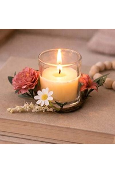 SHOPIENS Set Lumanare cu Coronita de Flori