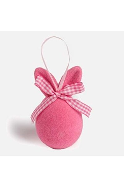 SHOPIENS Ou de Paște decorativ fuchsia cu urechi de iepuraș 10 cm