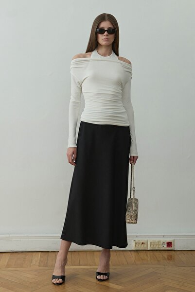 Suud Collection Εκρού Εμί Διπλή Μπλούζα