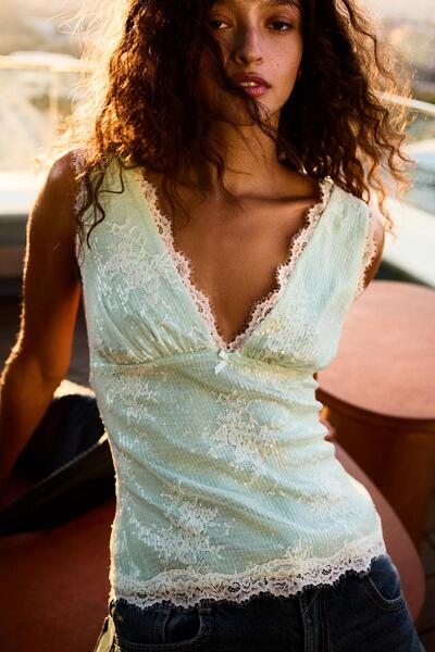 Bershka Pullu slip top