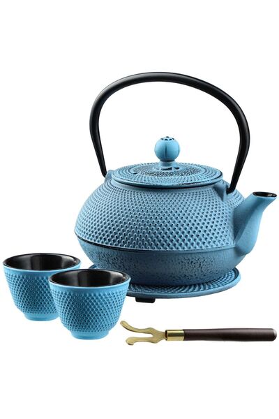 KADAX Ceainic din fontă cu infuzor pentru ceai din plante, 850 ml, cană, alba...