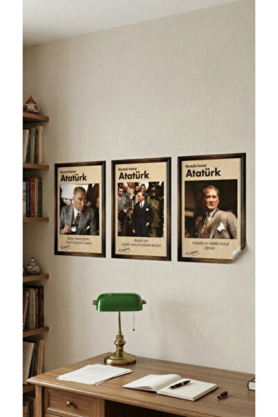 Akıllı Kağıt Statik Tutunma Özellikli Tablo - Poster Atatürk (Model- 30)
